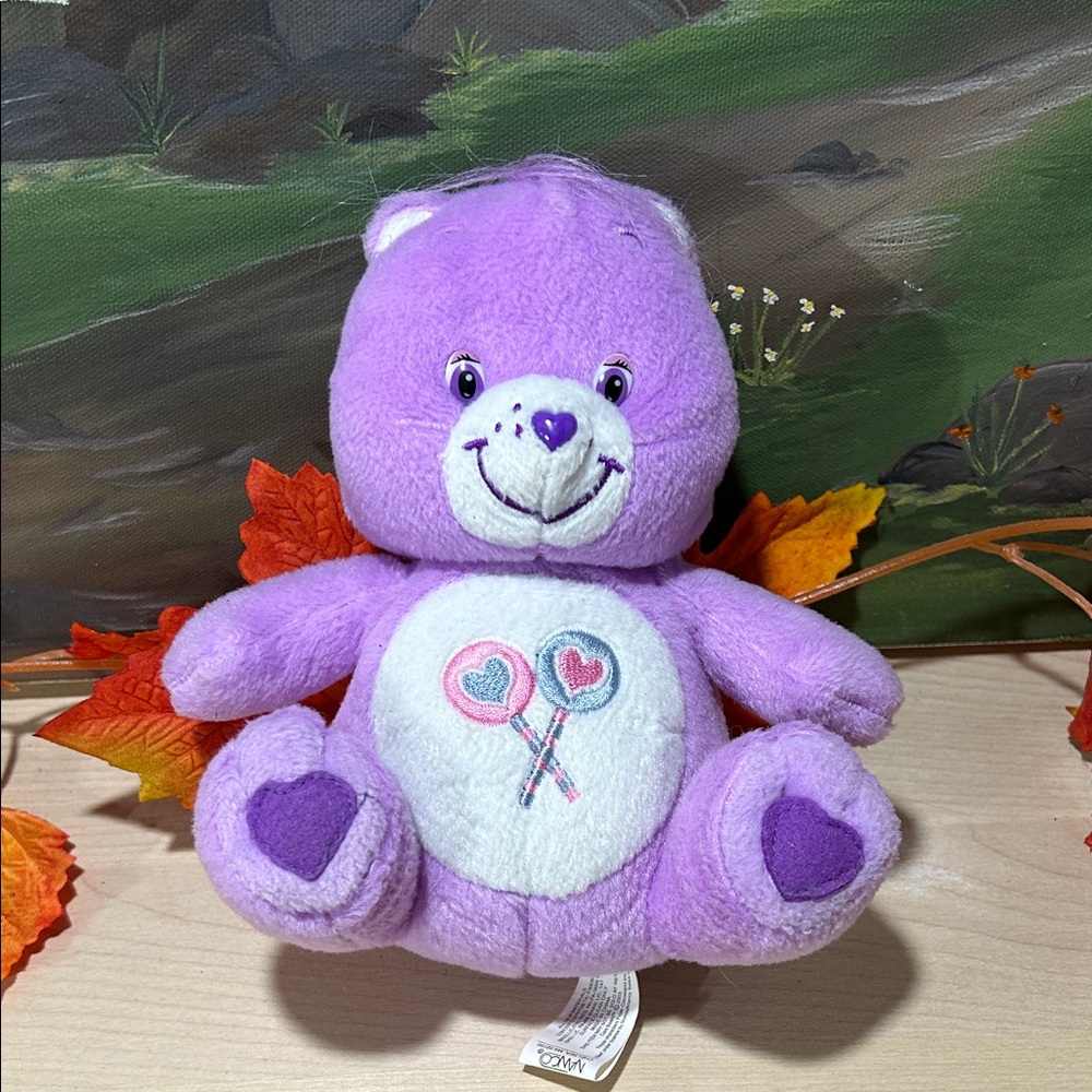 Care Bears Lavender Plush with Heart Design 2003